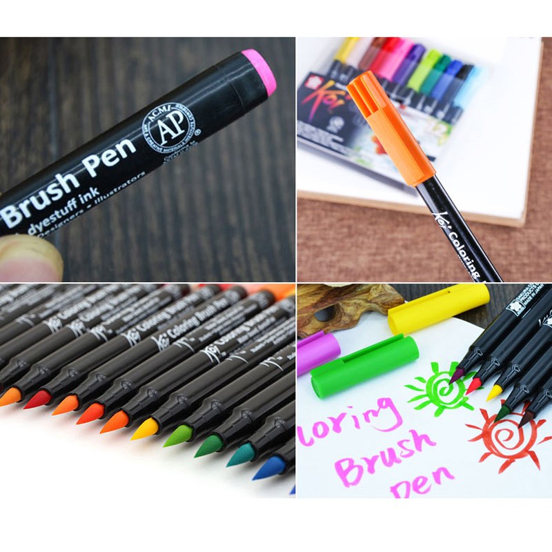 Bộ 48 bút cọ mầu nước Sakura Koi Colouring brush pen