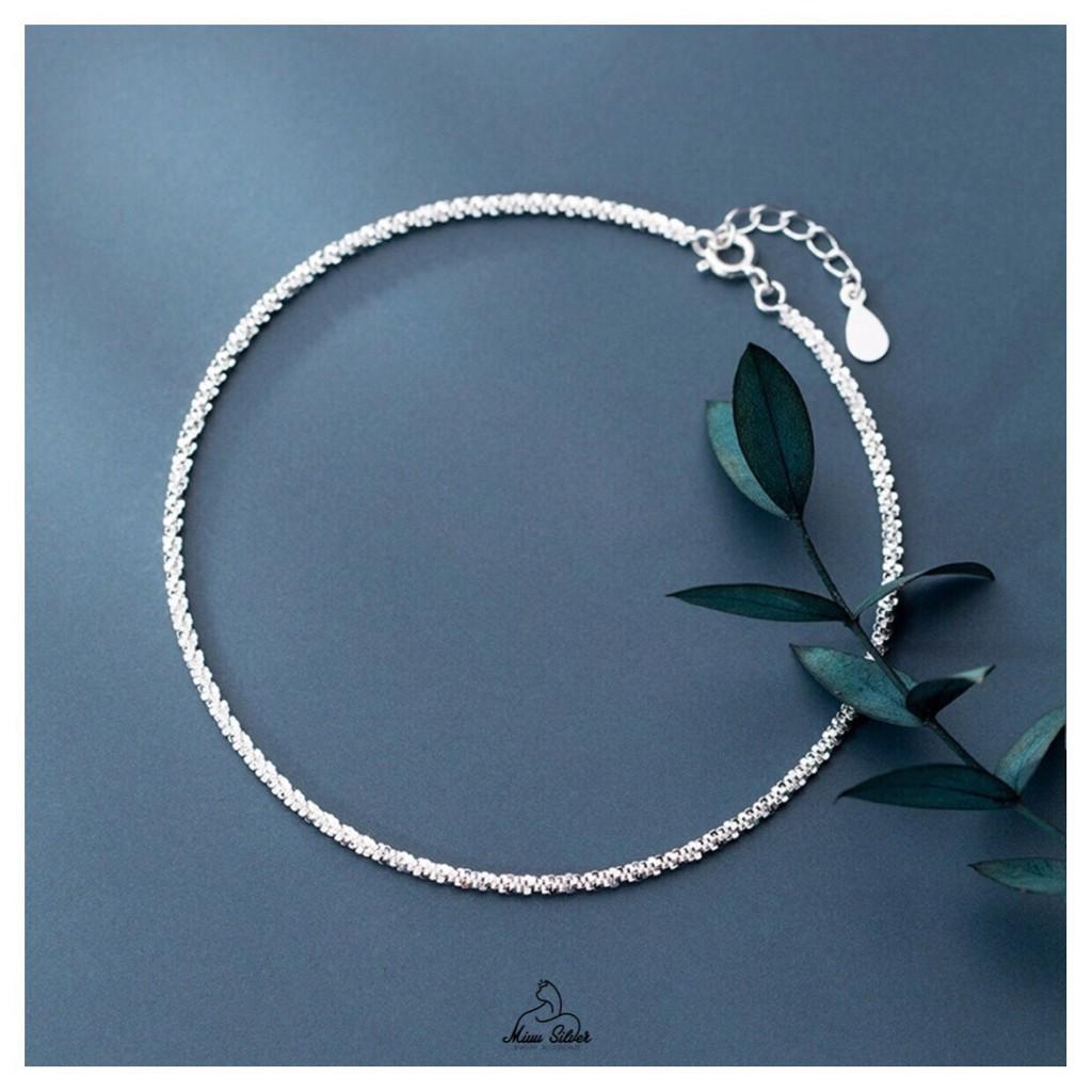 Lắc chân bạc nữ Miuu Silver, vòng chân lấp lánh Blink Anklet