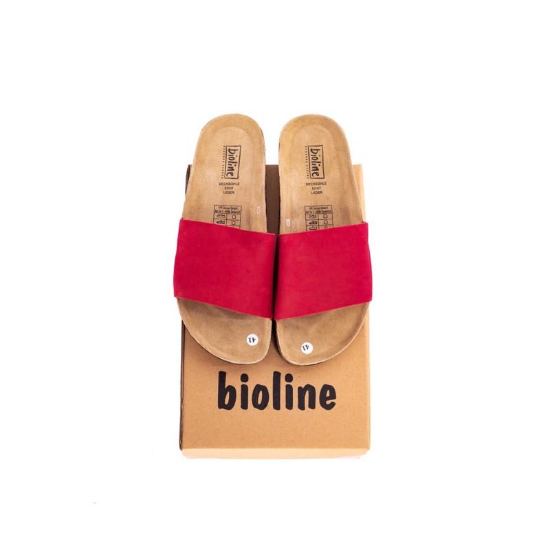 Dép đế trấu birken Bioline quai ngang da bò thật nguyên tấm unisex mã BO5 - Bioline Official