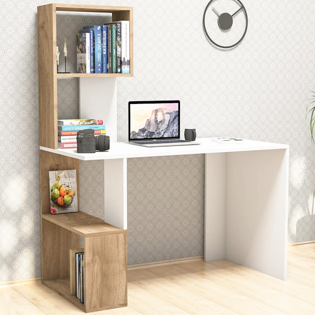 Bàn làm việc, bàn học gỗ hiện đại SMLIFE Daikoku  | Gỗ MDF dày 17mm chống ẩm | D120xR60xC150cm - Màu