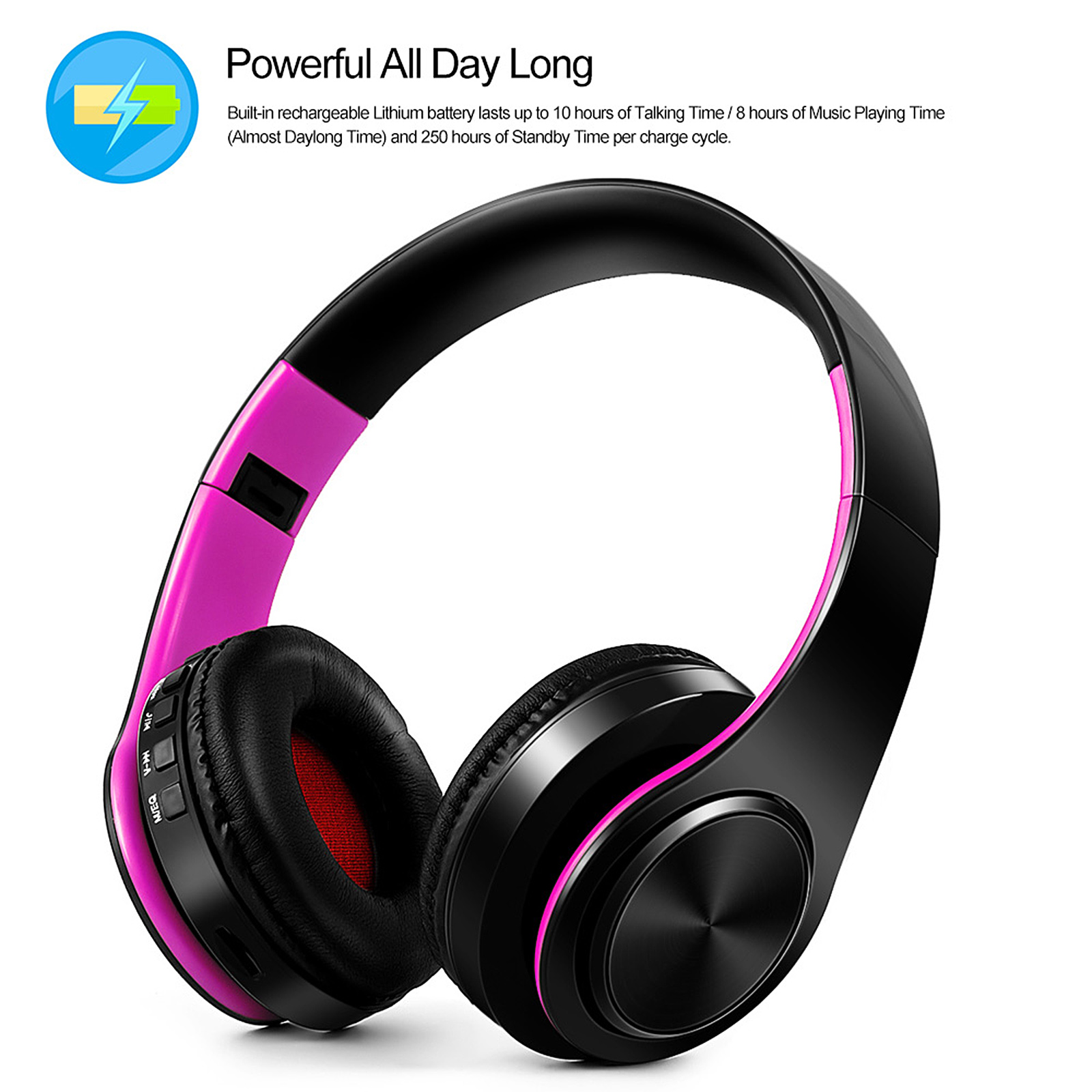Tai Nghe Bluetooth Không Dây Âm Thanh Nổi 4.0 MP3 Thẻ TF Radio FM 3,5 Mm