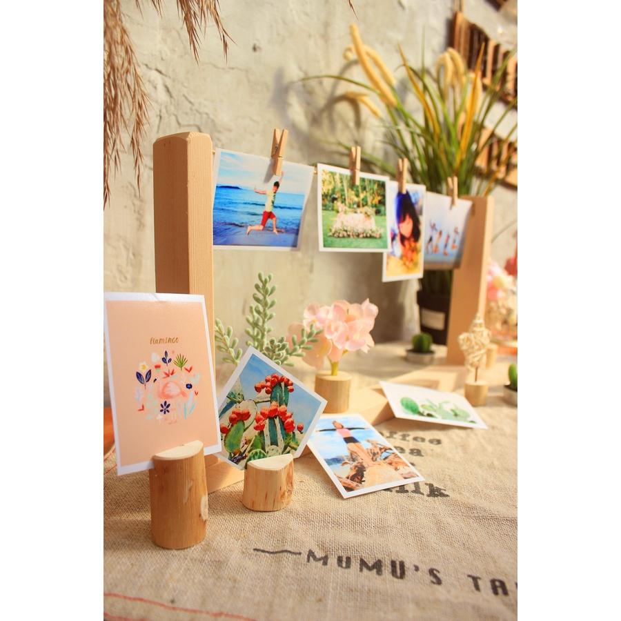 Khung gỗ treo tường để bàn vintage, gỗ thông tự nhiên