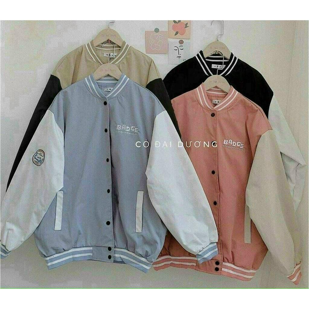 Áo Khoác Dù Nam Nữ 2 Lớp Form Rộng Cao Cấp Họa TIết Thêu Chữ BADGE Phối Nút Bấm Thời Trang Hot Trend