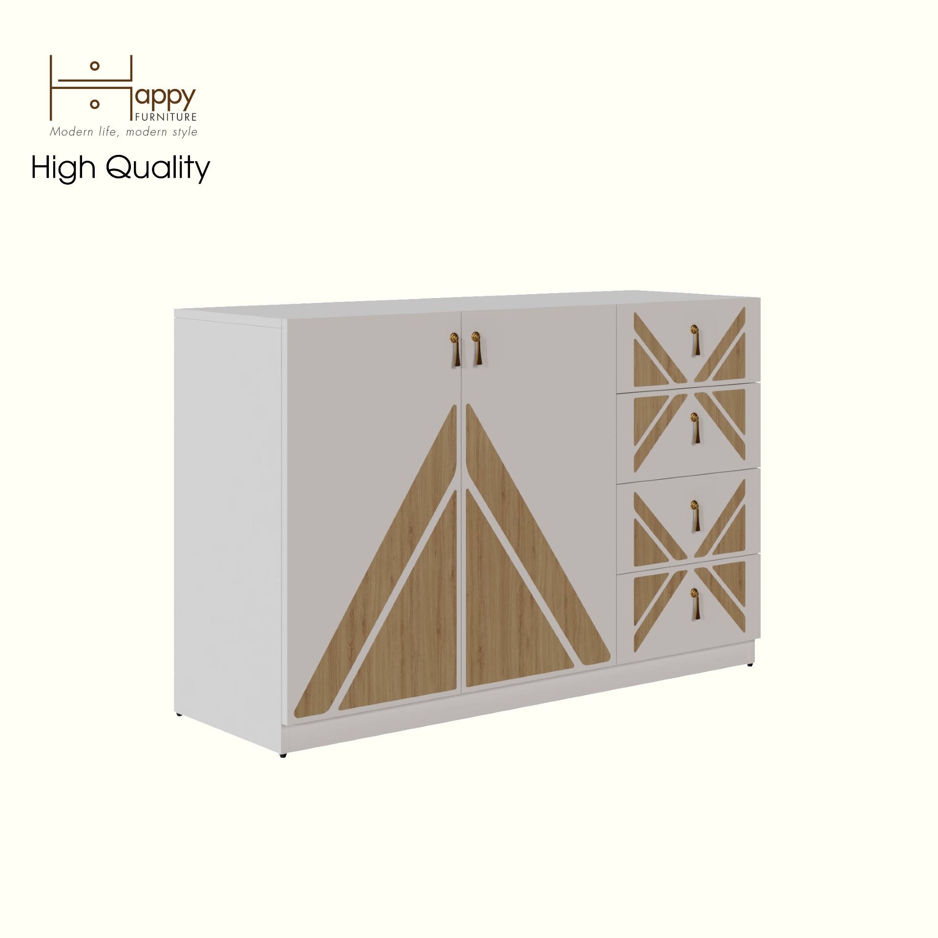 [Happy Home Furniture] CHARIS , Tủ lưu trữ 2 cửa mở - 4 ngăn kéo , 120cm x 40cm x 78cm ( DxRxC), TCM_120