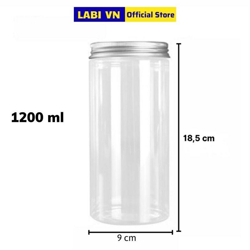 Lọ nhựa giả thủy tinh nắp thiếc xoáy com bo 3 lọ 500ml/700ml/1000ml/1200ml/1500ml