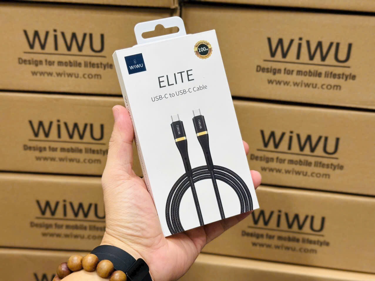 Cáp WIWU ELITE Wi-C010 100W C-C cho điện thoại, ipad tích hợp chip thông minh, sạc an toàn - Hàng chính hãng