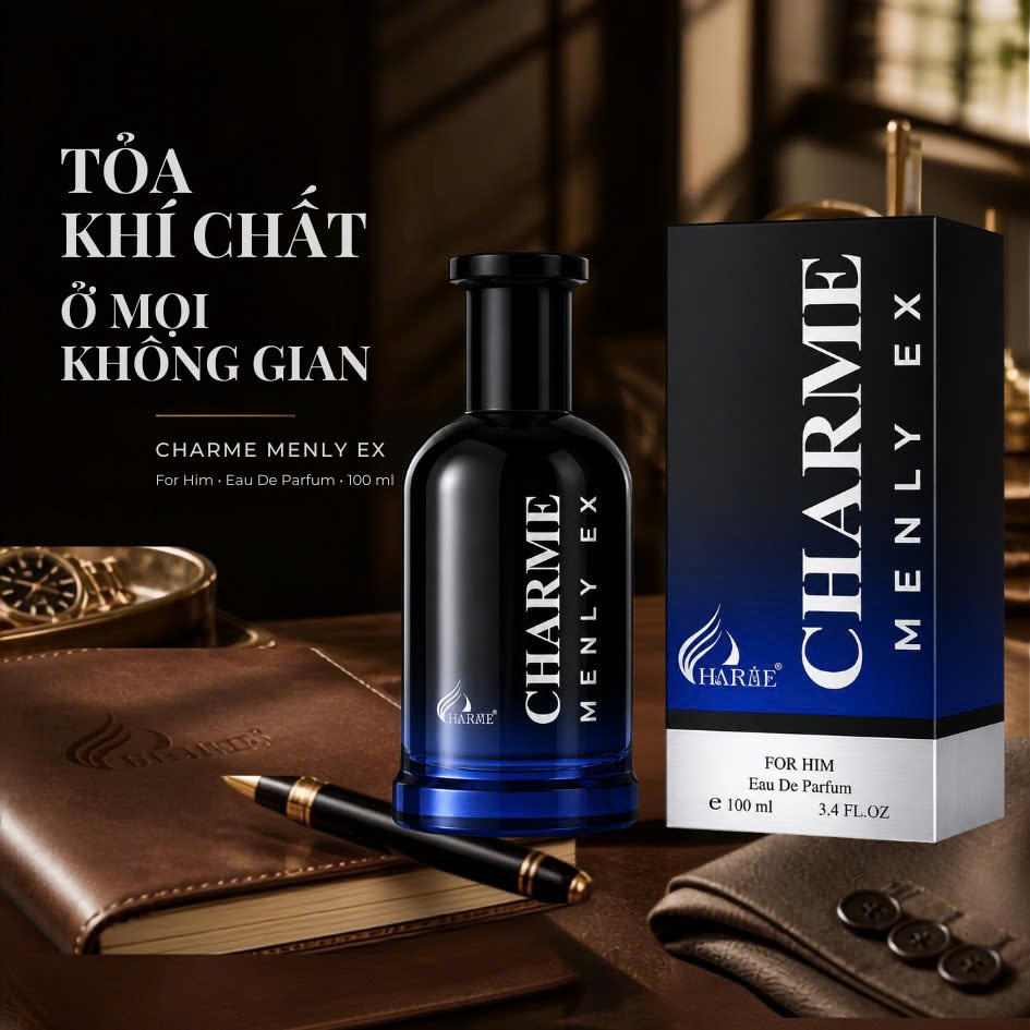 [HÀNG MỚI VỀ] Nước Hoa Nam Charme Menly Ex 100ml Chính Hãng – Phiên Bản Mới – Nam Tính, Mạnh Mẽ, Lưu Hương 7–12H