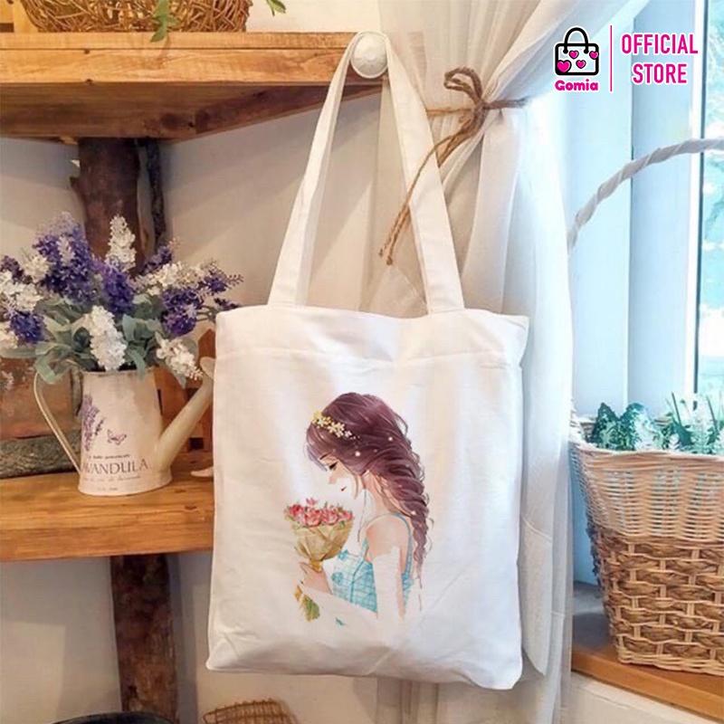 Túi TOTE vải Canvas mẫu mới giá rẻ đẹp thời trang đi học đi chơi du lịch dã ngoại GOMIA TT2092