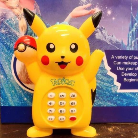 Đồ chơi điện thoại bàn cầm tay Pikachu dùng pin có nhạc xinh xắn, ngộ nghĩnh cho bé