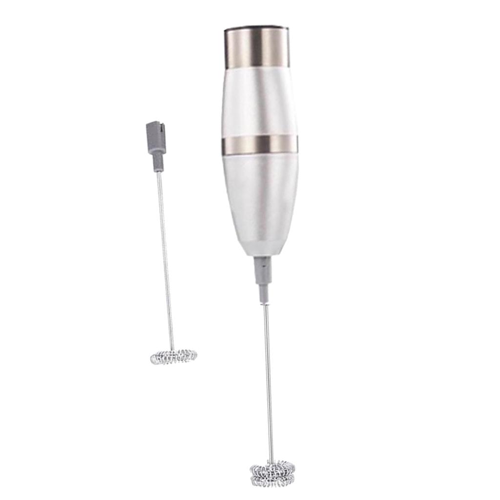 Egg Milk Frother Hand-held with 2 Spring Whisk Head Electric Splatter Screen