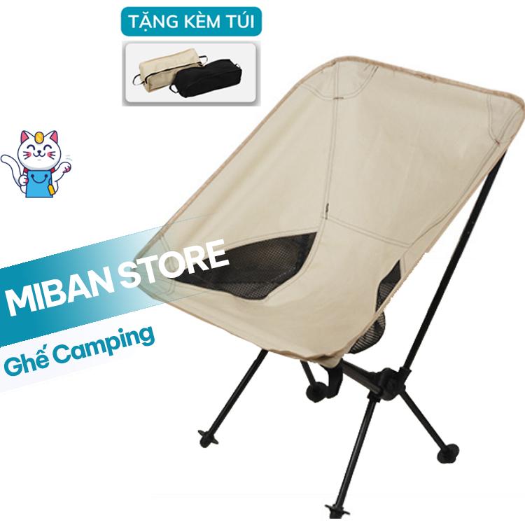 Ghế Gấp Gọn Camping Cắm Trại , Dã Ngoại, Câu Cá Có Tựa Lưng Vải oxford 600D ống thép Siêu Gọn Nhẹ