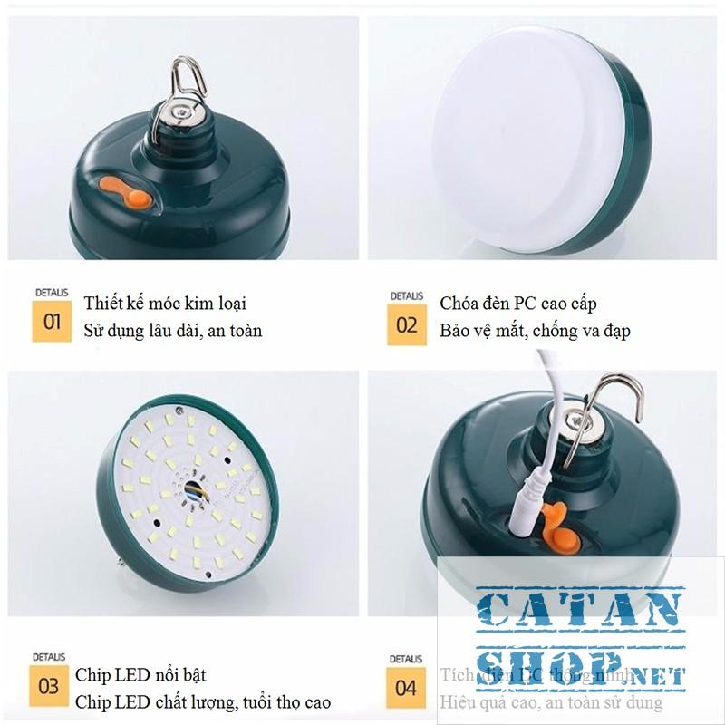 Bóng đèn LED sạc tích điện ánh sáng trắng, có đế hít nam châm, móc treo kèm theo công suất 12-24-36W HL145