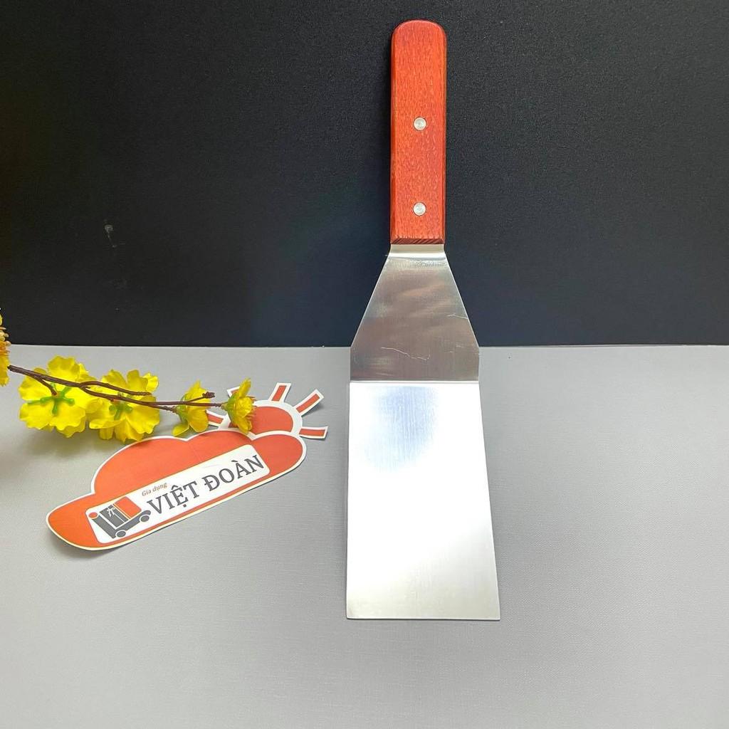 Xẻng Xúc Bánh INOX DÀY KHÔNG RỈ- CÁN GỖ CAO CẤP- Đồ dùng làm bánh, kem cuộn, pizza , dụng cụ nhà bếp đa năng