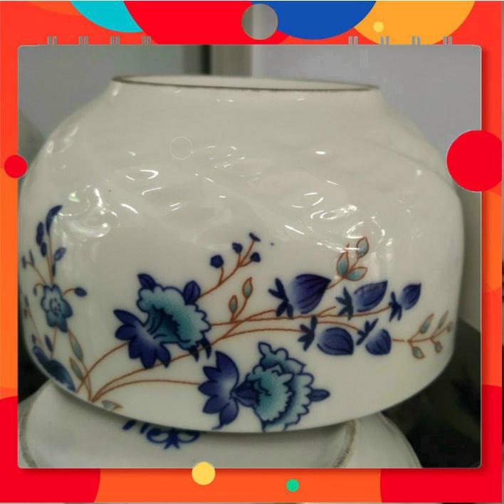 Bộ bát cơm/ chén sứ Nhật 10 cái cao cấp dùng trong bữa ăn gia đình Bông 040.