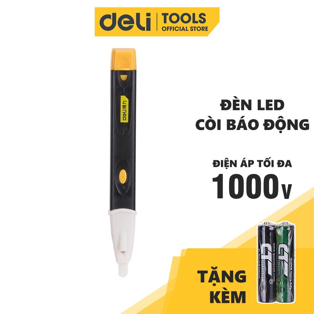 Bút Thử Điện Đa Năng Thông Minh Deli Chính Hãng 90-1000V - Tích Hợp Đèn LED Và Còi Báo Động An Toàn, Tiện Lợi - DL8008