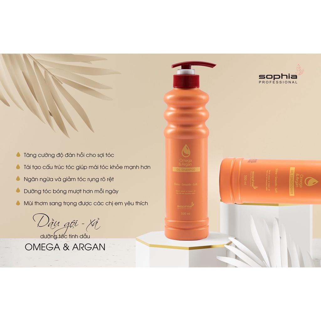 Dầu gội , xả dưỡng tóc siêu thơm Omega và Argan Shampoo - Conditioner Sophia 500ml hàng chính hãng