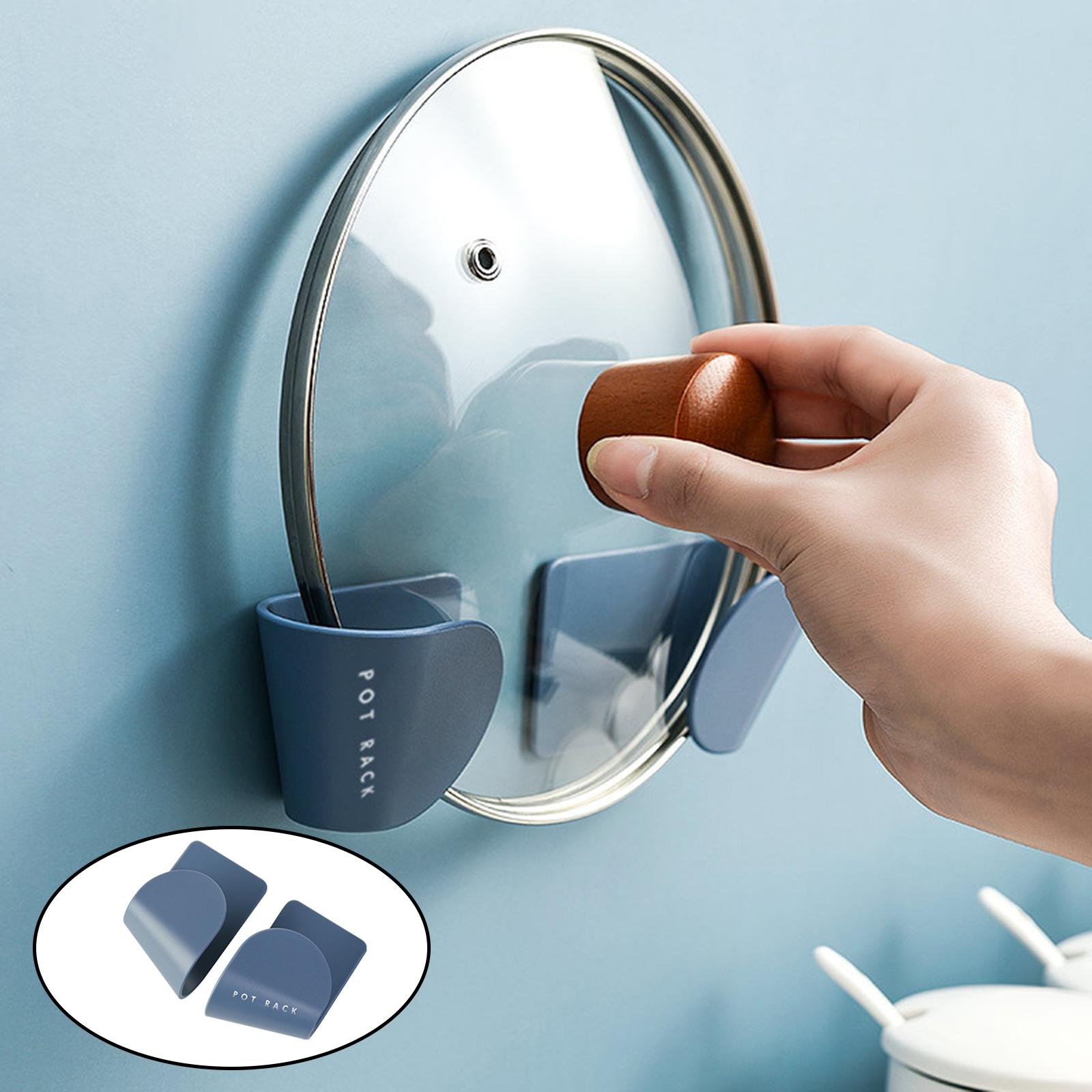 Pot Lid Holder Self Adhesive Hanging Punch-free Save Space Household Tools