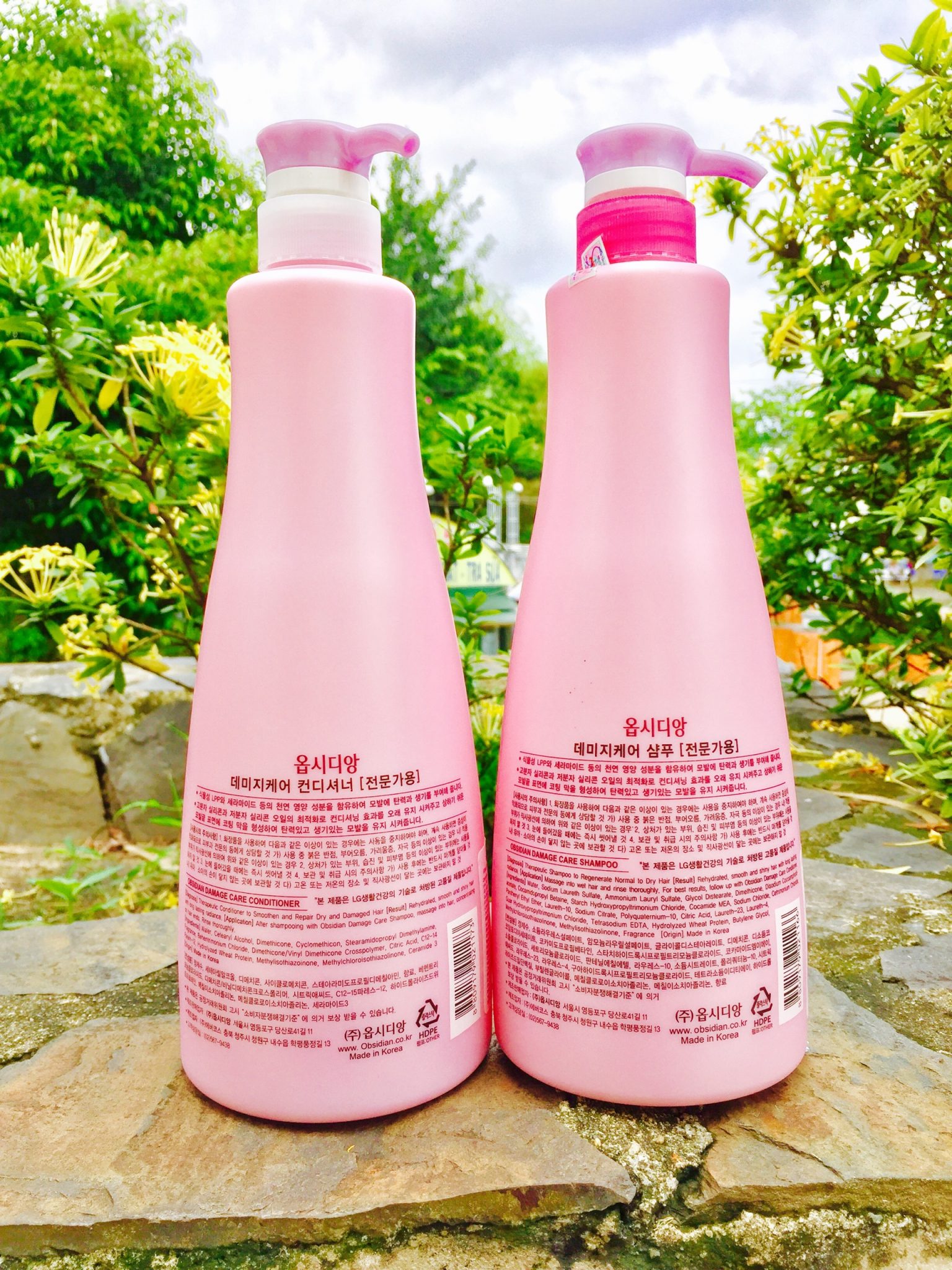 Bộ dầu gội/xả tái tạo tóc hư tổn Obsidian Professional Damage Care Hàn Quốc tặng kèm móc khoá