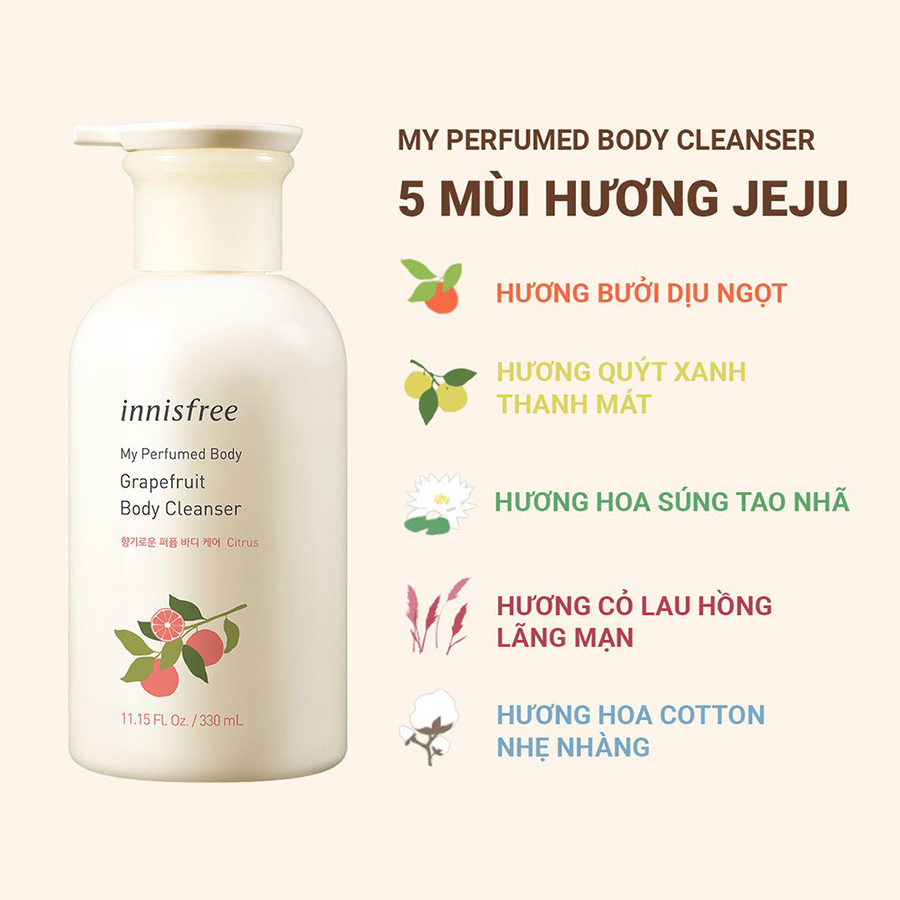 Sữa tắm hương nước hoa innisfree My Perfumed Body Cleanser 330ml