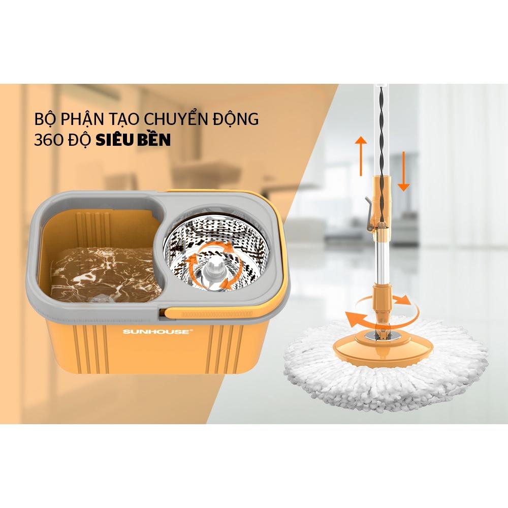 [CHÍNH HÃNG 1 ĐỔI 1] BỘ LAU NHÀ XOAY 360 ĐỘ SUNHOUSE MY HOME TIME CAO CẤP CHẮC CHẮN BẢO HÀNH CHÍNH HÃNG 1 NĂM