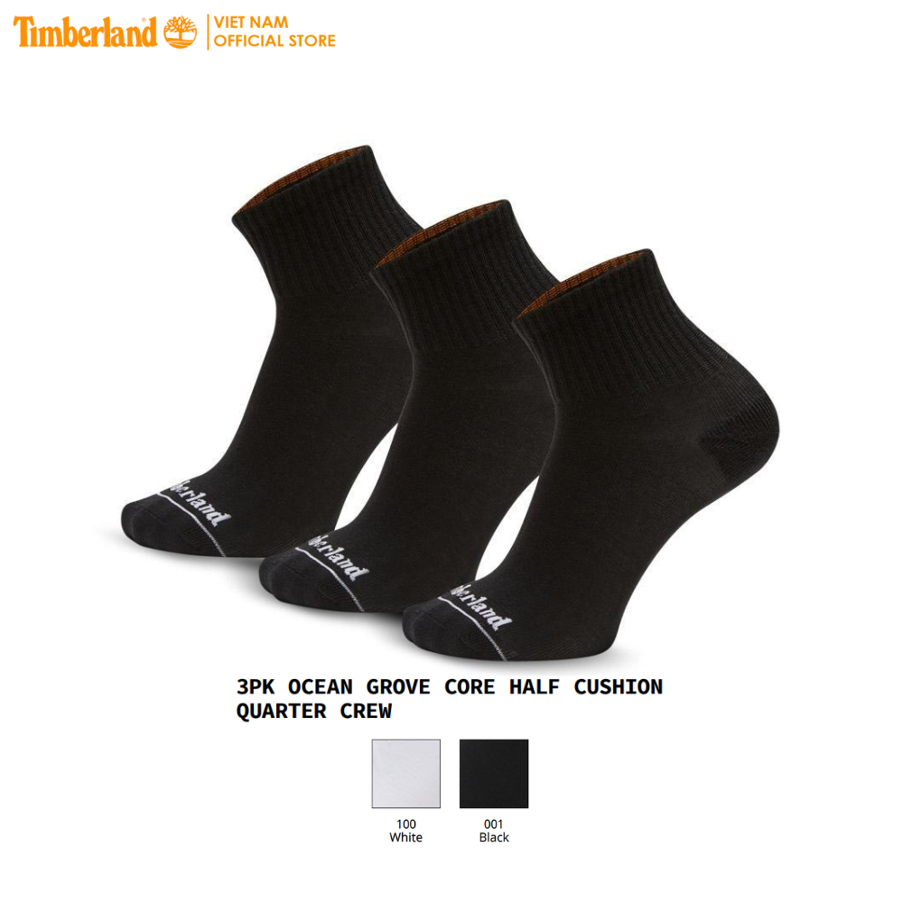 [Original] Timberland Combo 3 Đôi Vớ Nam - 3 Pair Pack Ocean Grove Core Half Cushion Quater Crew TB0A2PW113