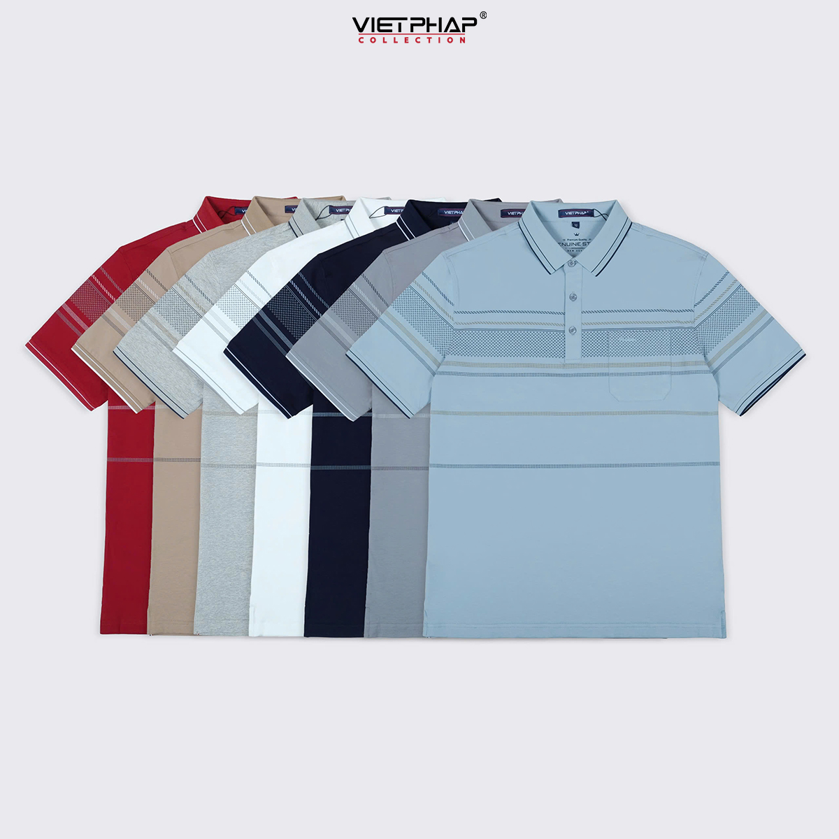 Áo Polo Nam VIỆT PHÁP Form Luxury - Thun 4 Chiều Lạnh lịch lãm, sang trọng 50063