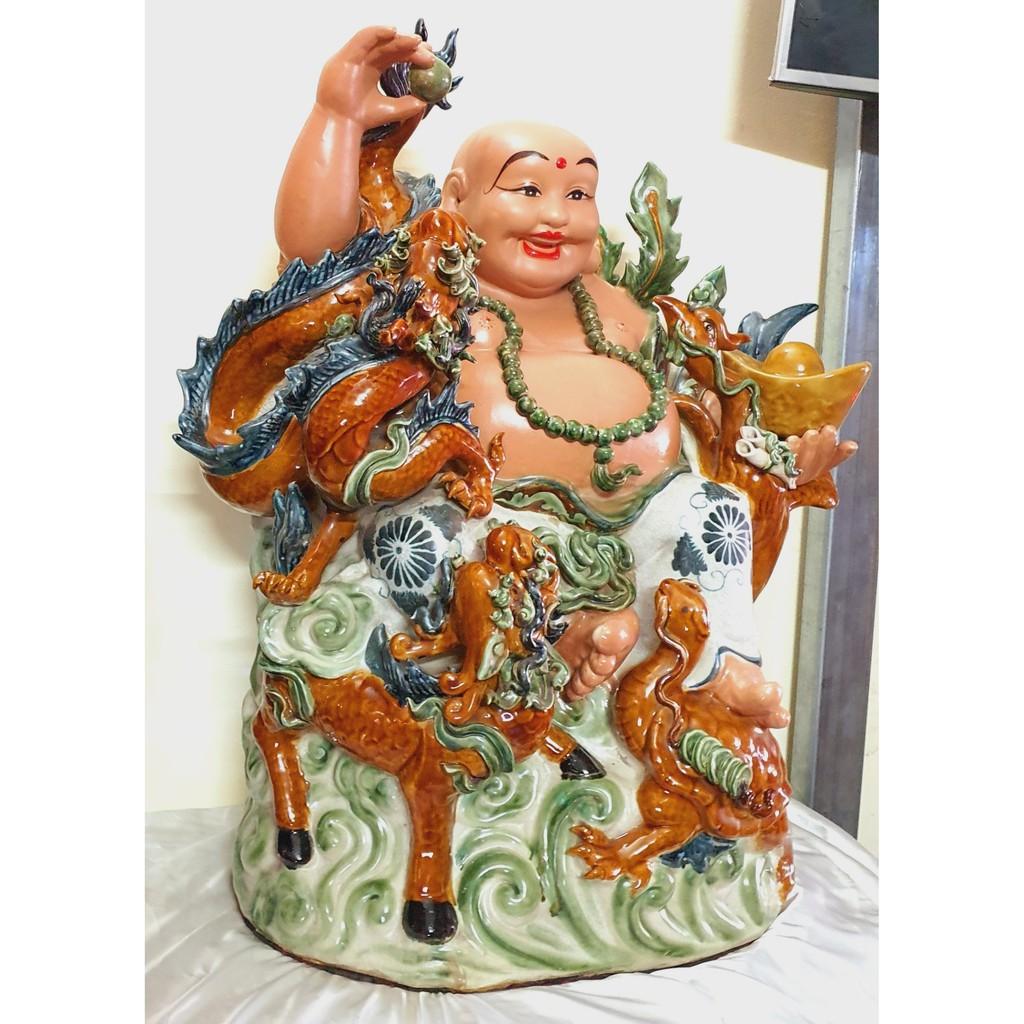 Tượng Phật Di Lặc Tứ Linh Hội Tụ Bằng Sứ Cao 70cm