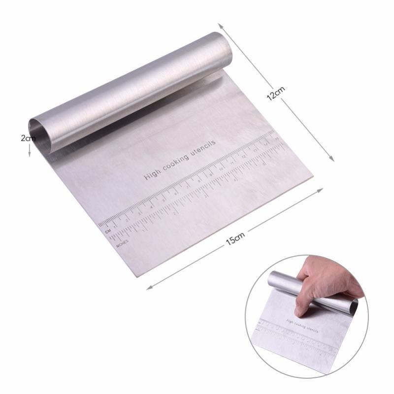 Stainless Steel Cake Scraper Pastry Cutters Baking Cake Cooking Dough Scraper Fondant Spatulas Edge DIY Baking Decorating Tools