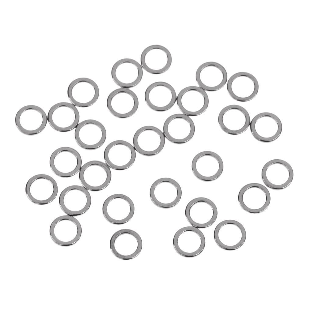 30Pcs Stainless Steel Fishing Rig Ring Terminal Tackle Round Boilie Bait Rings