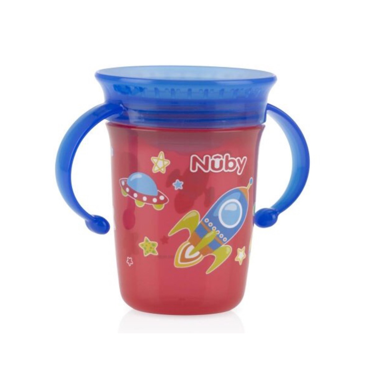 [ 10410-Nuby ] Ca tập uống nước 360 độ chống tràn, loại 2 tay cầm, 240ml