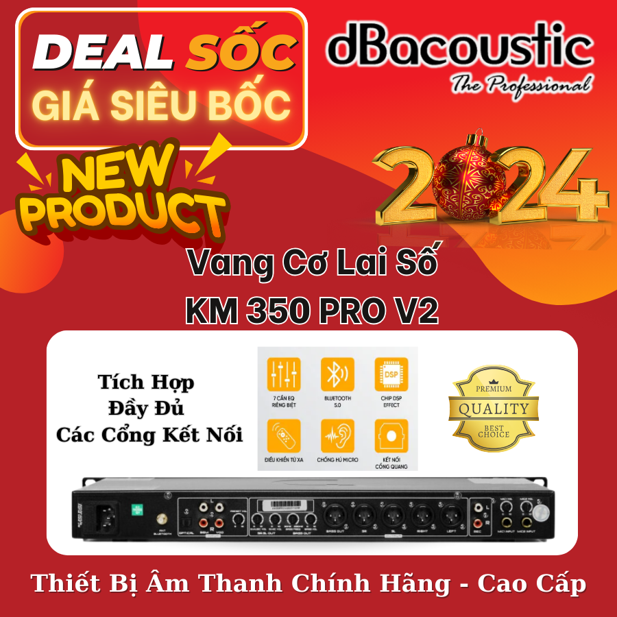 Vang cơ lai số dB Acoustic KM 350PRO V2 - Tặng 1 cặp dây canon - Hàng Chính Hãng