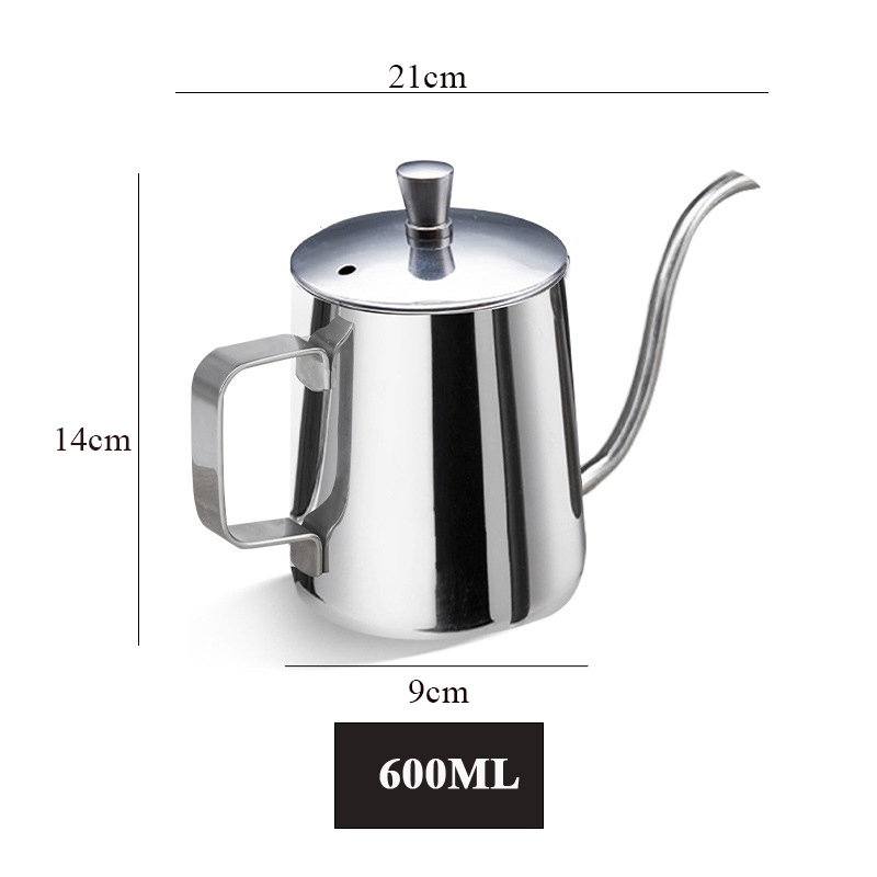 Ấm Cổ Ngỗng Pha Cà Phê inox 304 - Ấm Pha Cà Phê V6 600ml Loại Dày