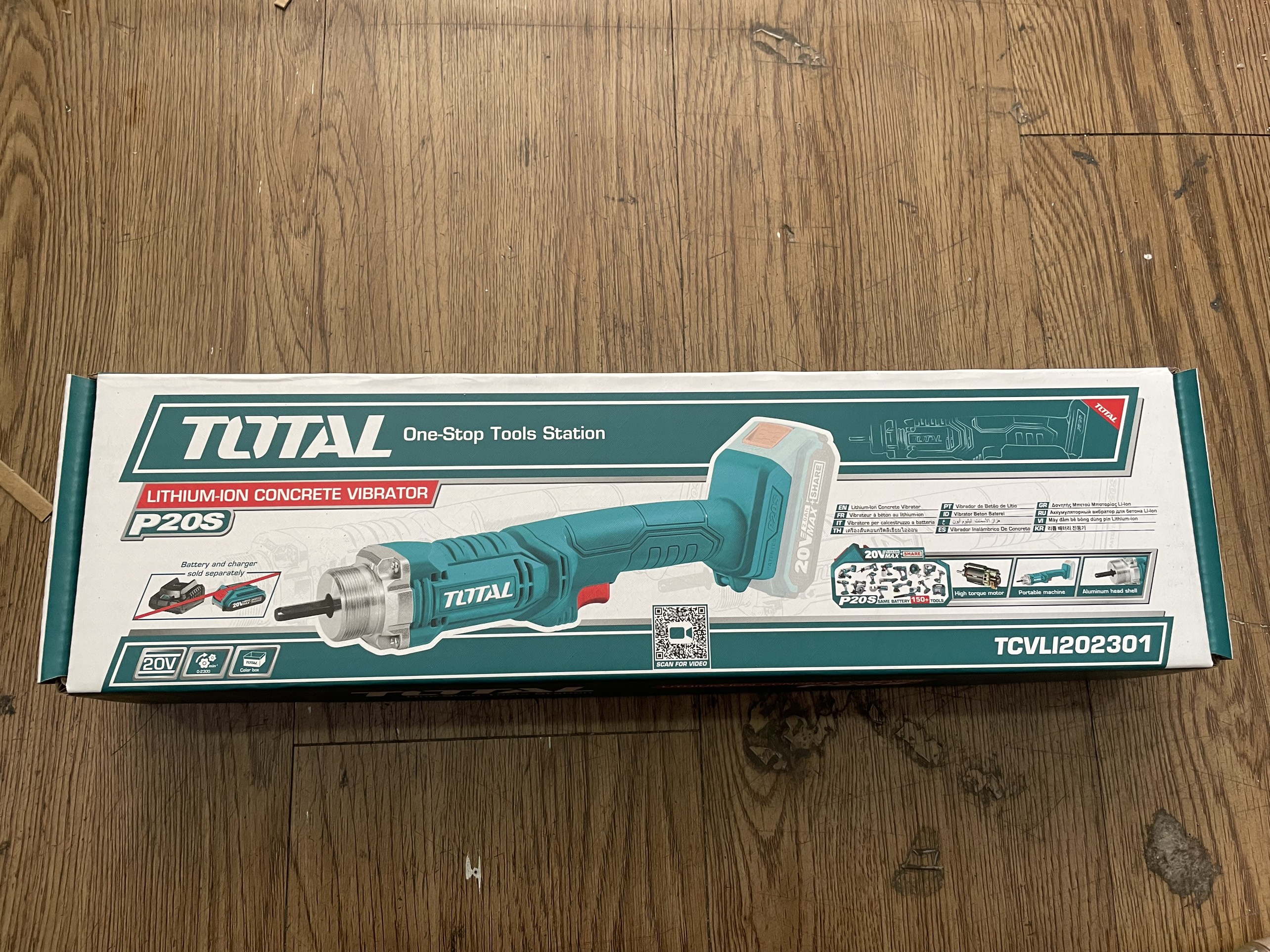 Máy đầm bê tông dùng pin Lithium-ion 20V total TCVLI202301