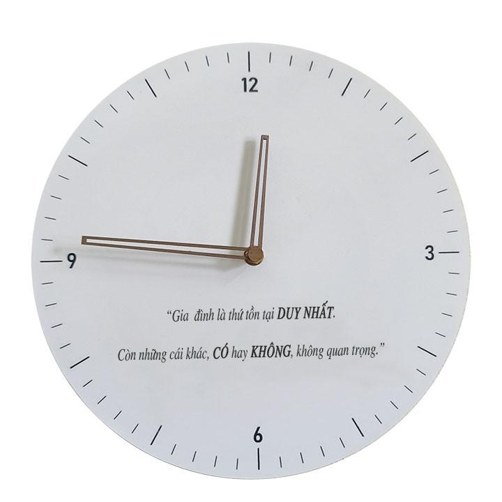 Đồng Hồ Treo Tường Decor Khắc Những Câu Nói Nổi Tiếng khắc theo Y/C