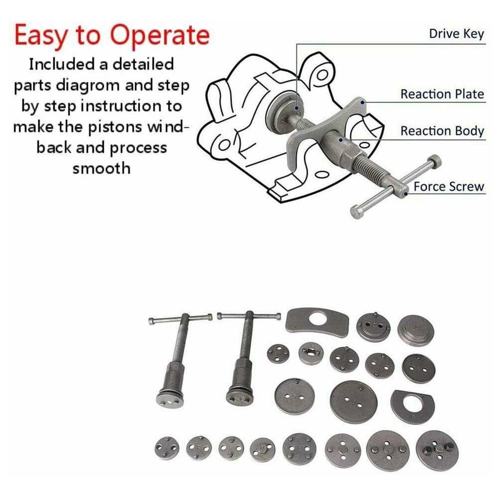 Bộ cảo ép thắng đĩa 2 chiều THUẬN NGHỊCH, bộ vam ép piston phanh Touchi 21 chi tiết chất lượng cao