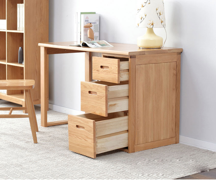 Bàn làm việc gỗ sồi thiết kế đẹp