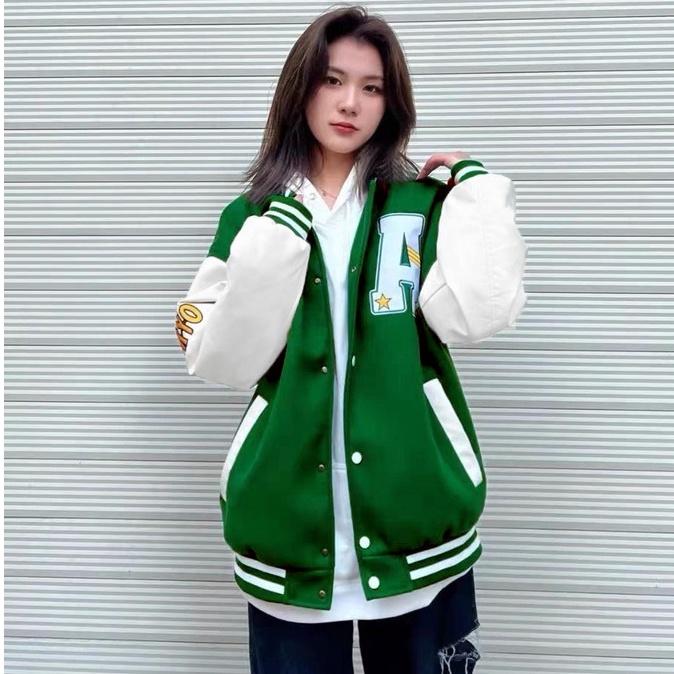 (Local Brand Hot) Áo Thêu Varsity Jacket - Áo Khoác Bomber Thêu Cardigan 3 Màu BOIN LUCKY chữ A thêu cả áo Siêu đẹp Ocea