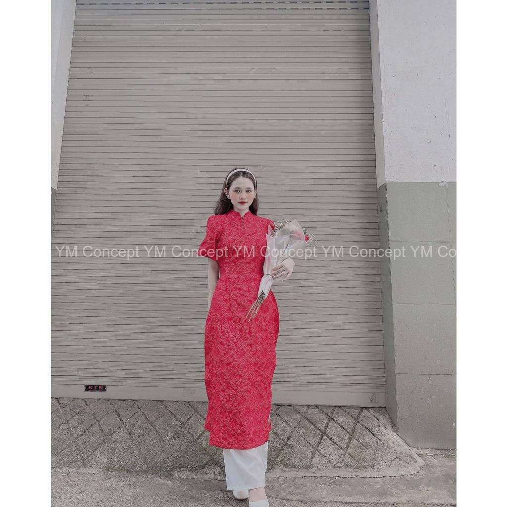 Sét Áo Dài Gấm Tay Phồng Cực Xinh - YUME Y0652