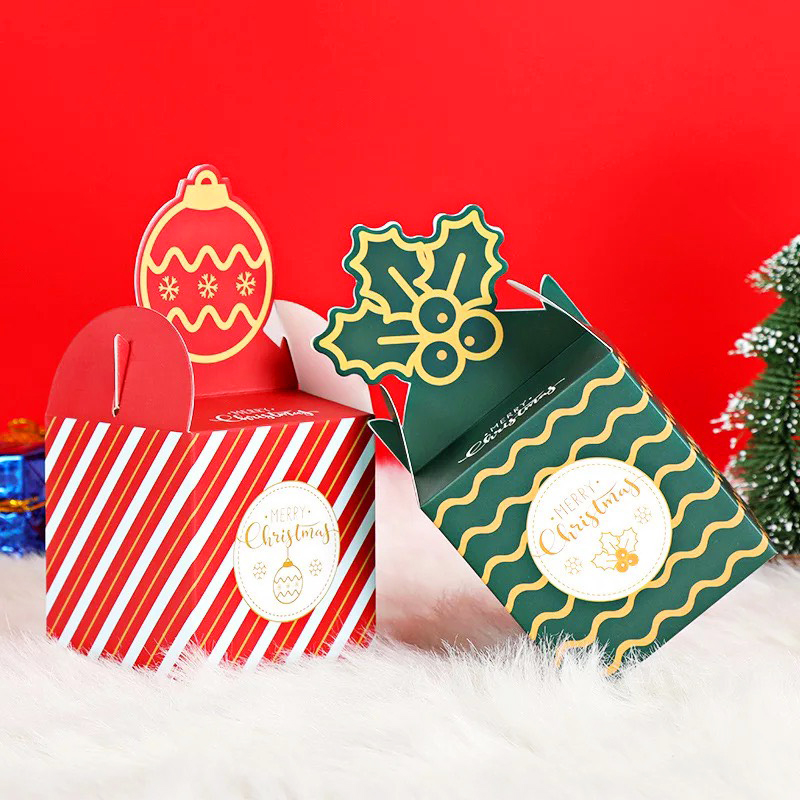 Hộp quà Noel, Hộp quà giấy Giáng Sinh nắp hộp hình 3D nhiều màu sắc tươi sáng đáng yêu – SG011