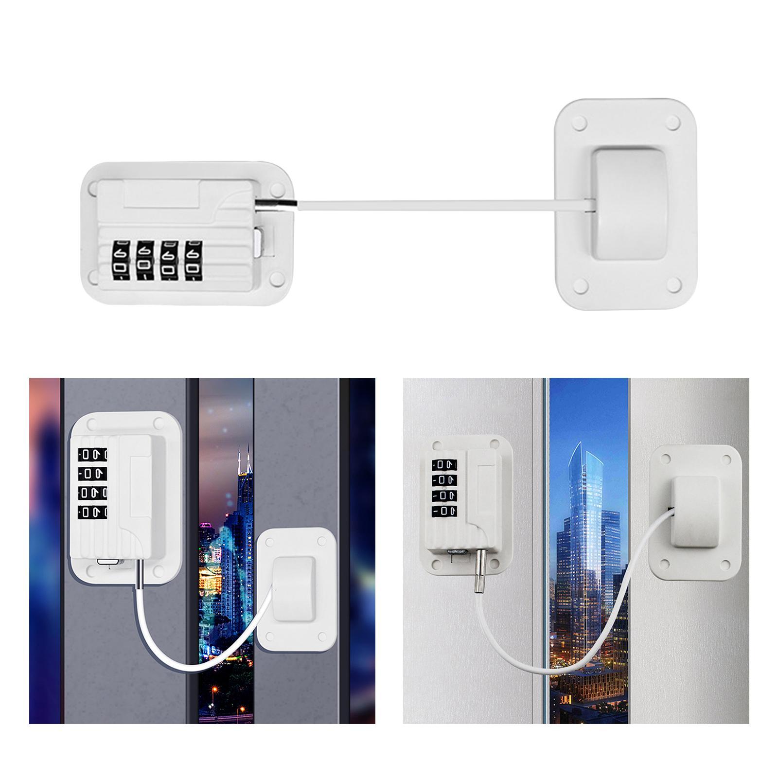 2xRefrigerator Window Lock Kid Safety Coded Combination Locks For Fridge Door White