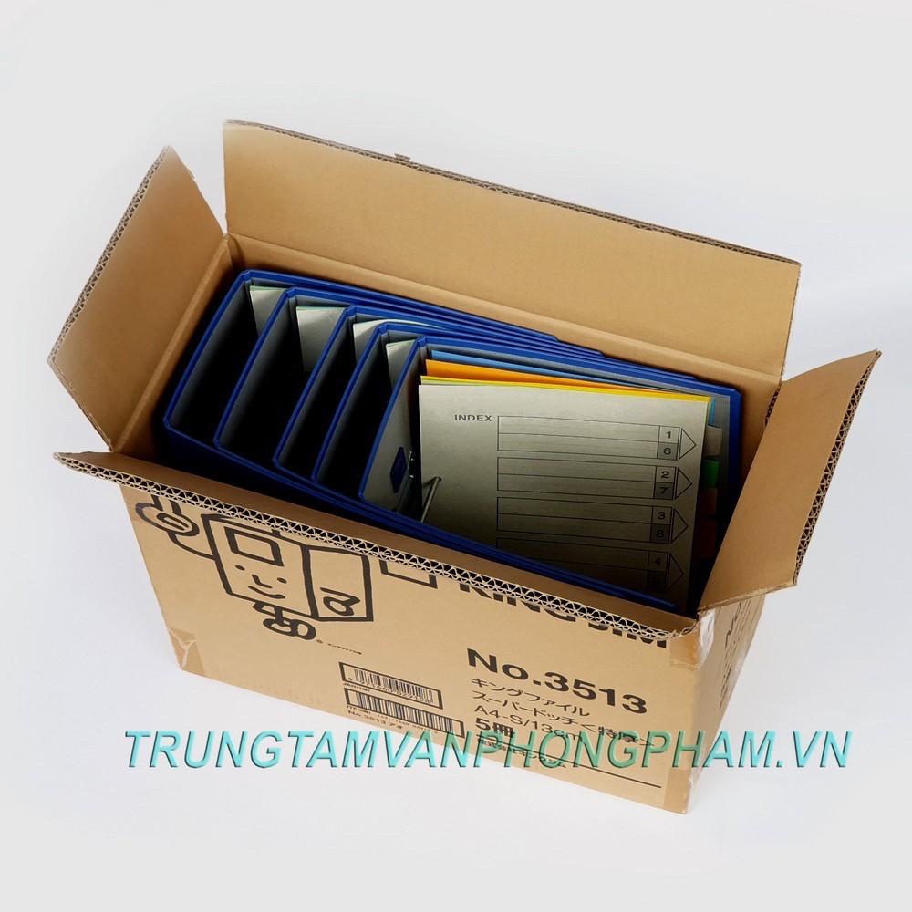 Thùng 5 cái bìa file 2 còng ống 13cm 15cm A4-S - KingJim 3513 - 3515 bìa còng to lớn nhất King jim 3515 1000 1500 tờ