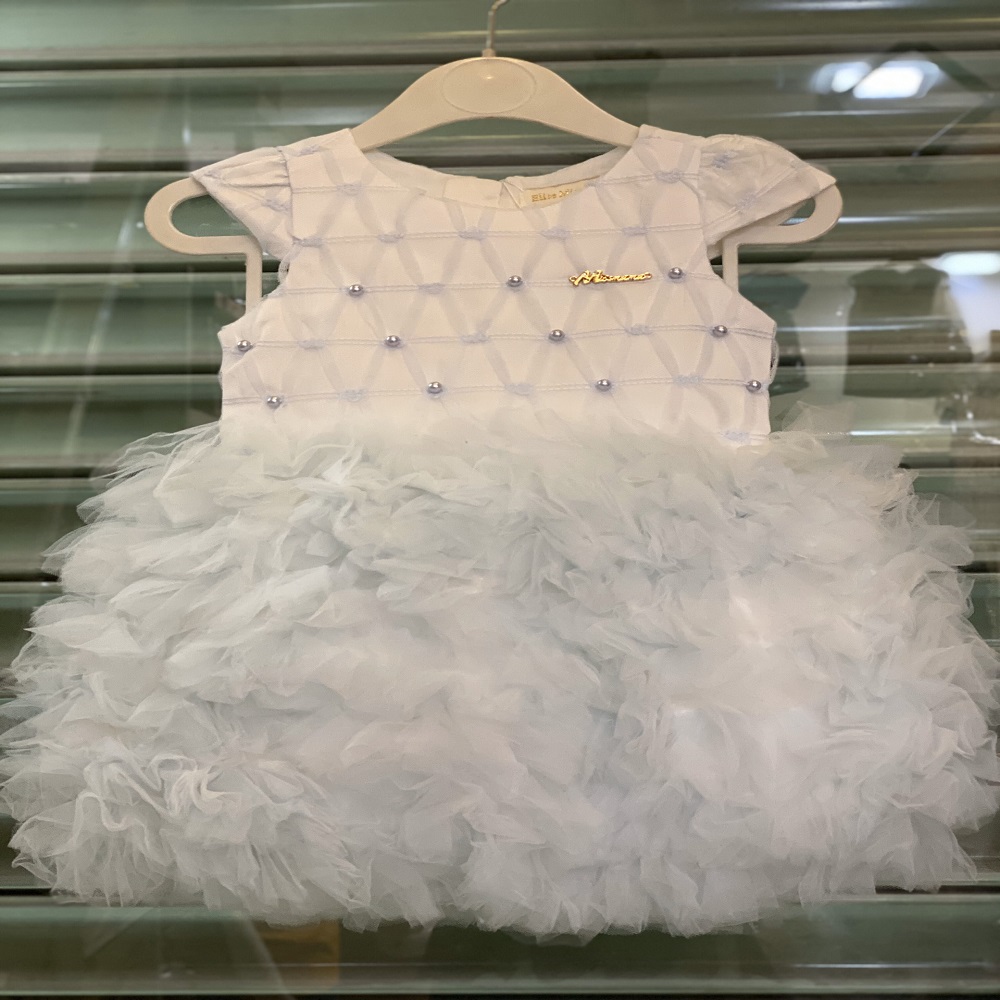Đầm Tiệc Kiểu Dáng Bí Baby Girl Chất Liệu Lưới Xếp Li Đính Hạt Bẹt Mã 7023