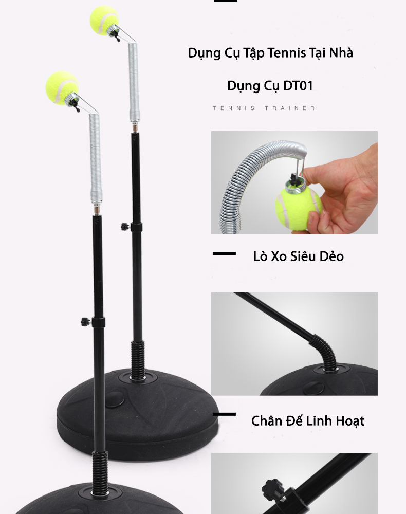 Bộ dụng cụ luyện kỹ thuật đánh Tennis cho người mới tập