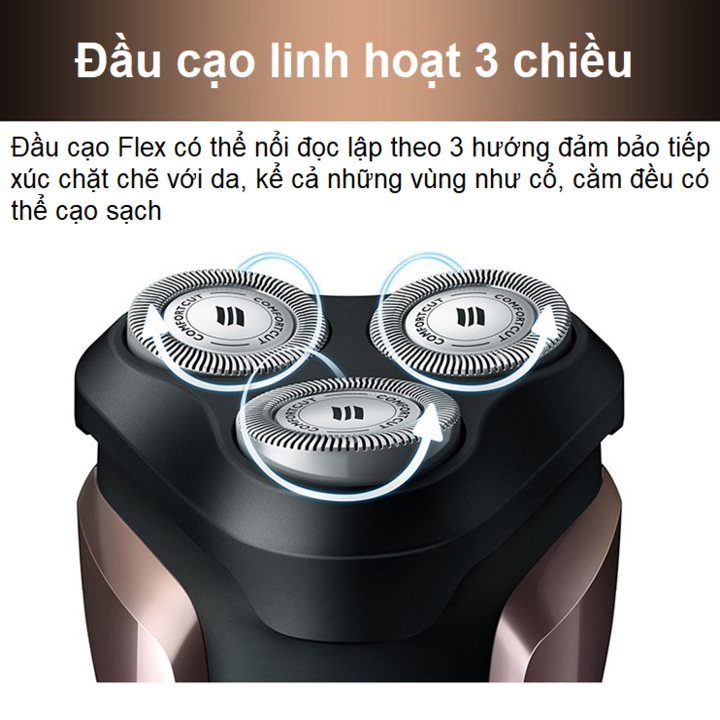 Máy cạo râu khô và ướt cao cấp Philips S1060 Công nghệ Aquatec cạo khô và ướt - Hàng nhập khẩu