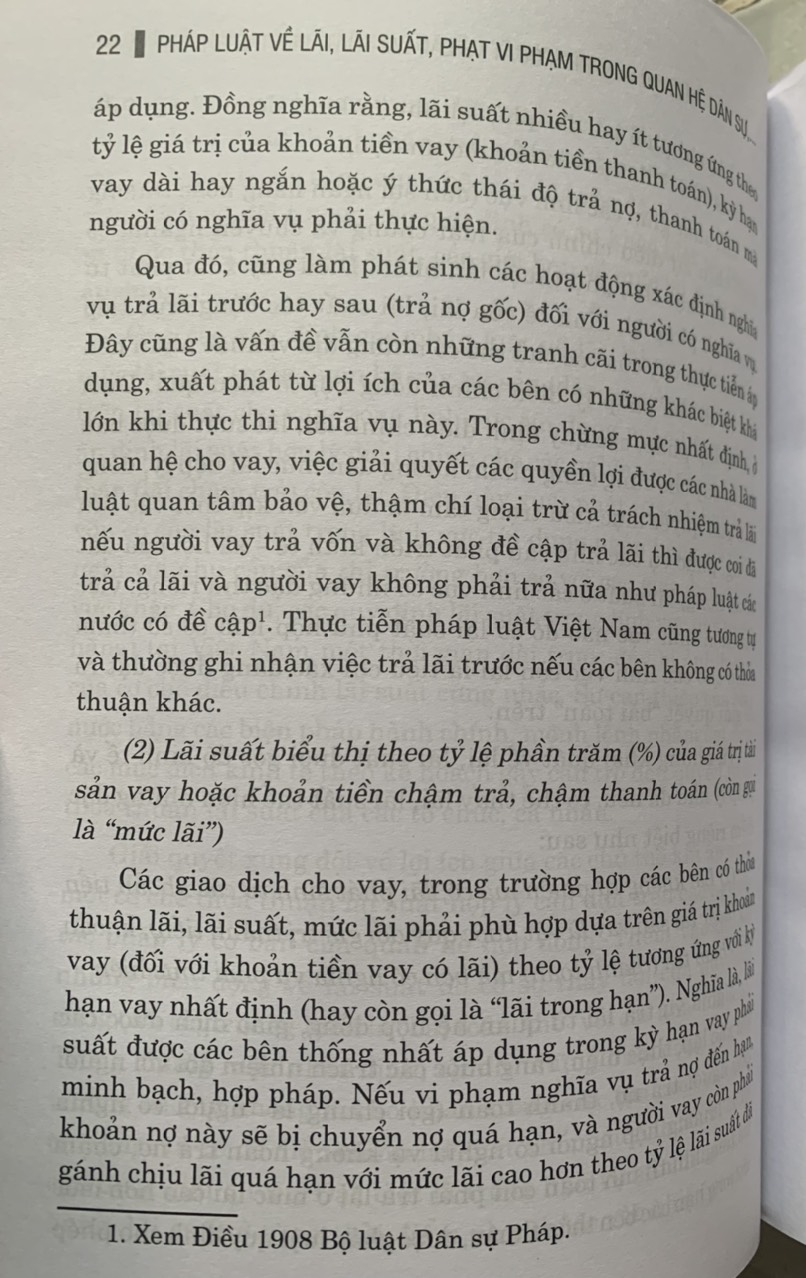 Pháp luật về lãi, lãi suất, phạt vi phạm trong quan hệ dân sự, thương mại và tín dụng ngân hàng