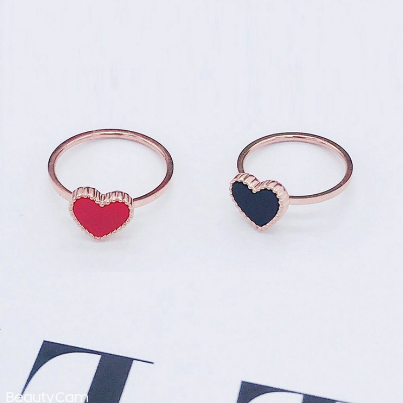 Nhẫn Nữ Mặt Trái Tim Titan Ko Đen TT 2905 - 1 Cái