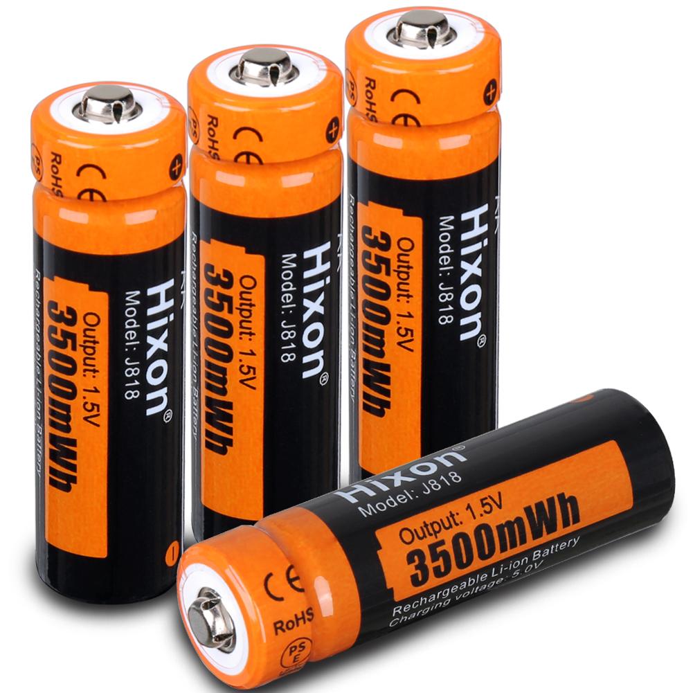 4 pin 3500mWh 1.5V AA Lithium có thể sạc lại, Đầu ra hiệu suất cao không đổi trong 1200 chu kỳ. Đối với Chuột、Microphone Điện áp định mức: 1.5V