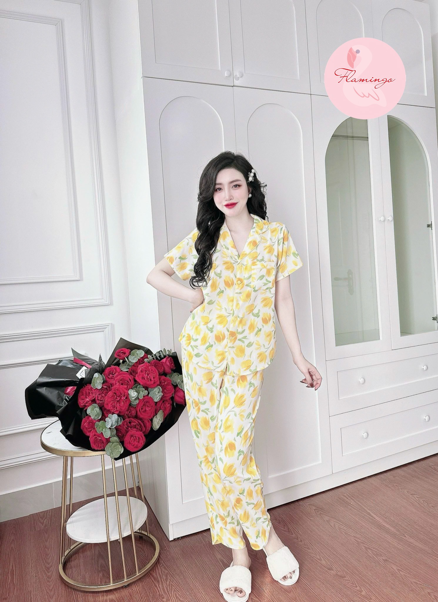 Set Pijama QUEEN PYS chất liệu Satin cao cấp WPYS002