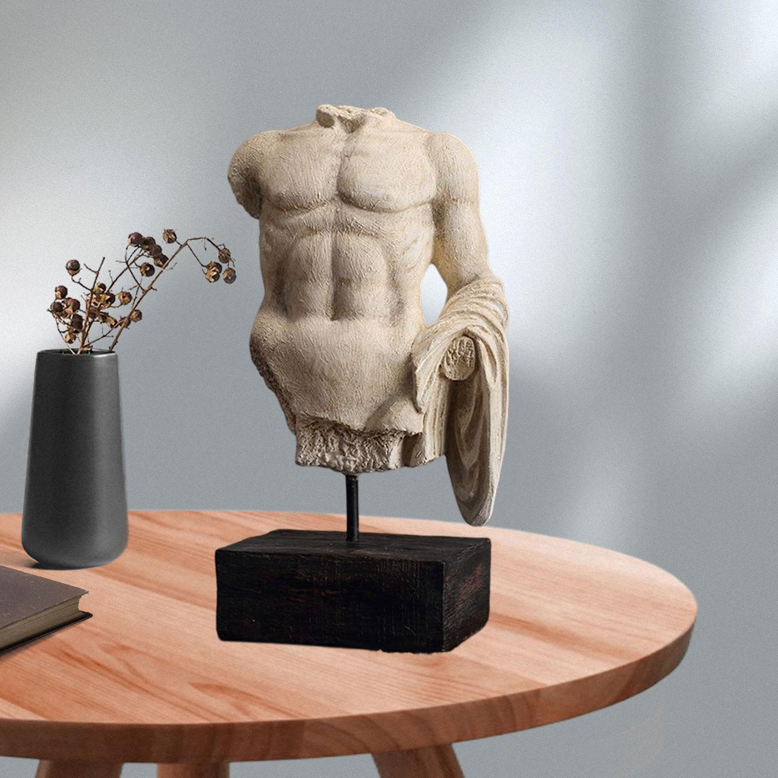 Male Bust Art Sculpture Desktop Decoration Delicate Workmanship Realistic