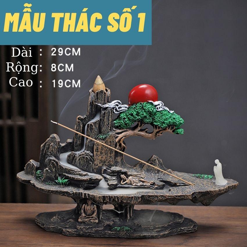 Thác khói trầm hương mẫu TIỂU CẢNH SIZE LỚN, thác khói trầm mẫu lớn tặng kèm nụ trầm dùng thử